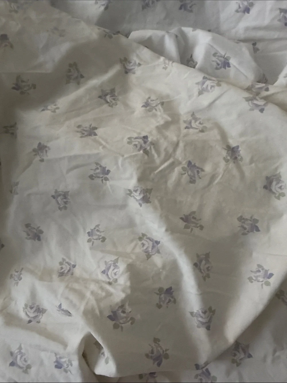 PBK Fitted Sheet and Pillow Case with Small Lavender Floral Pattern